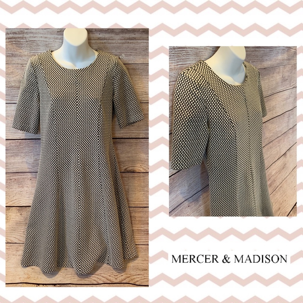 Mercer & Madison B&W Stretch Dress Sz 6